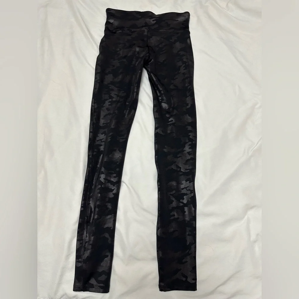 SPANX Faux Leather Camo Leggings